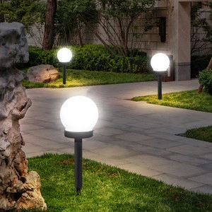 3pcs Waterproof LED Solar Round Bulb Lawn Lamps Spike Outdoor Garden Lights
