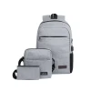 3PCS/Set Laptop Backpack Men Women Business  Backpacks with USB Port Travel Casual Student School Bag for Teenager