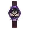 4046  Hot Selling Women Magnet Buckle Starry Sky Swan Watch Luxury Ladies Stainless Steel Quartz Watch Clock Relogio Feminino