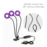 45W  LED Grow Light with 3/9/12H Timer Red/Blue/White Spectrum 360 Degree Flexible Gooseneck 3 Switch Modes