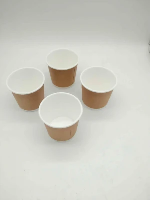 4oz craft double wall insulated waterproof material Paper Cup Disposable Cup For Tea Coffee Cappuccino Hot Drinks