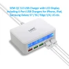 5 ports usb charger station 50w with LCD display power bank mobile charger qc 3.0 accept OEM order charger station