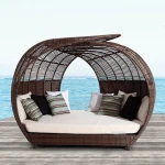 5 star hotel wicker rattan outdoor furniture patio garden bed round