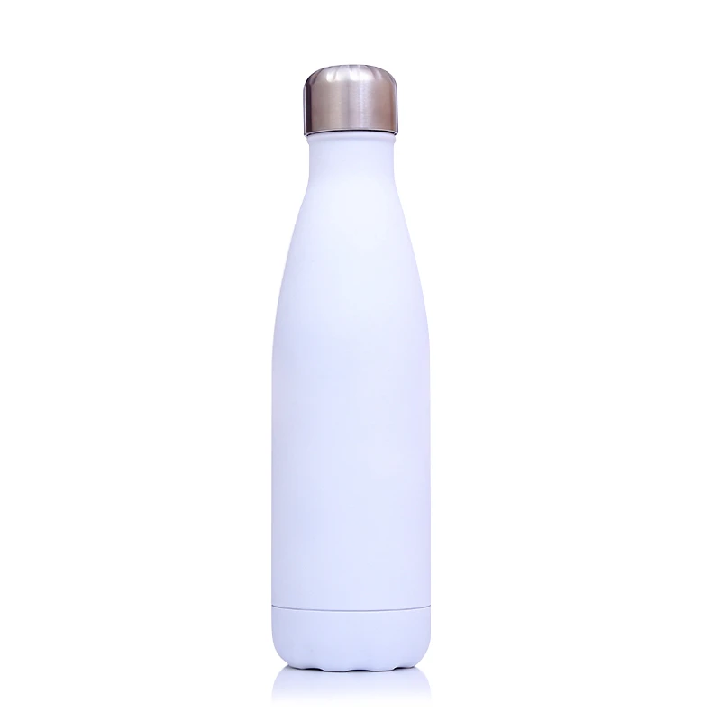 500ml Rubber Painting Double Wall Cola Shaped Stainless Steel Sport Water Bottle Flask