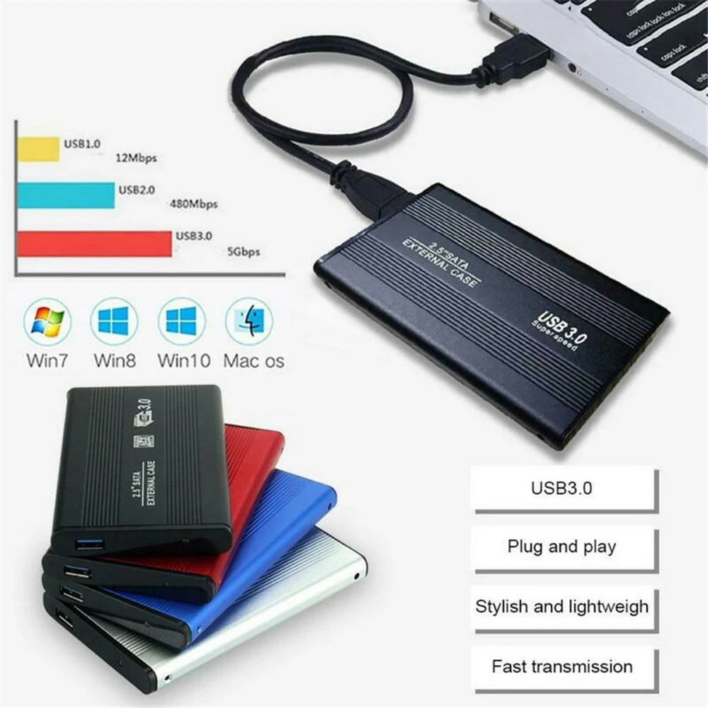50set 2.5 Inch Notebook SATA HDD Case To Sata USB 3.0 SSD HD Hard Drive Disk External Storage Enclosure Box With USB 3.0 Cable