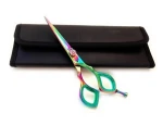 5.5" multicolored Hair Cutting Shears Barber Salon Styling Scissors single with Case
