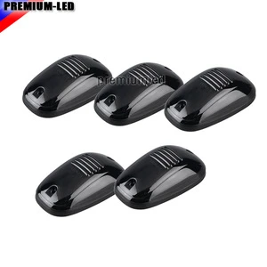 5pcs Smoked Lens 6000K Xenon White LED Cab Roof Top Marker Running Lights For Truck SUV 4x4 (For Chevy Ford Dodge GMC, etc)