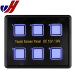 6 Gang LED Back Capacitive Touch Screen Panel Boat Caravan Switch Panel 12V/24V