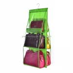 6 Pocket Folding Hanging Handbag Storage Organizer For Closet