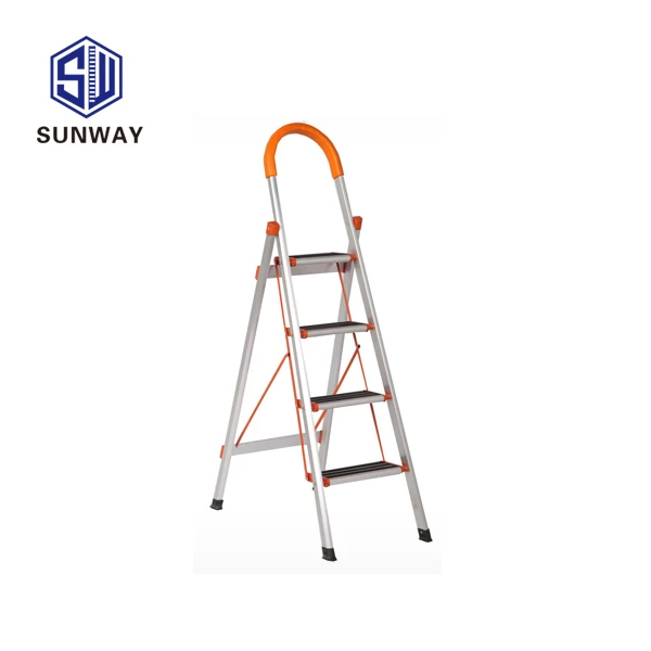 6 step folding aluminium ladder with rubber feets