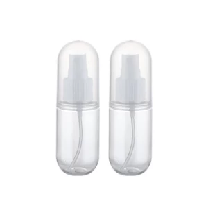 60ml 70ml 80ml 100ml PET plastic empty clear pill capsule shape spray lotion pump bottle