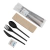 6.5 Inch 165mm Black Color E-Co Friendly Cpla Cutlery Knife Fork and Spoon Disposable Cutlery