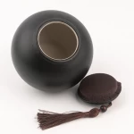 650ml black matte ceramic urns for pet ashes cat dog animal pet cremation urns ashes remains keepsake memorial pet urns