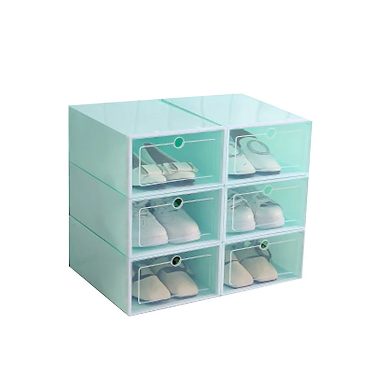 6pcs/set Top Quality PP Folding Collapsible Plastic Shoe Storage Box