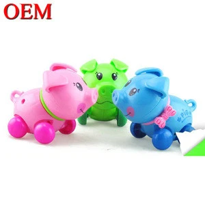 7CM PVC Material Lovely Pig Animal Wind Up Toys
