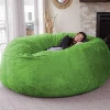 7ft green foam bean bag sofa bed,microsuede Large Giant unfilled Bean Bag cover big empty bean bag chairs drop ship