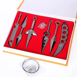 7Pcs/Set Alloy Toy Swords knife Naruto Hatake Kakashi Deidara Kunai Ninja Figure Weapons Toys Cosplay Toy Boy Gift