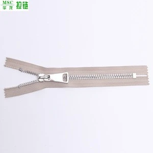 #8 China manufacture Y teeth shiny silver metal zipper C/E