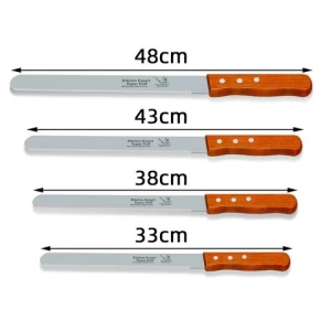 8/10/12/14 Inch Baking Cake Knife with Wooden Handle Fine Coarse Toast Serrated Knife Stainless Steel Cutting Knife Bread Knife