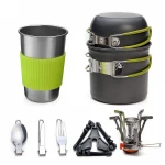 8pcs outdoor cookware aluminium titanium cookware camping cookware