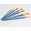 9 PCS High Quality Royal Blue Long WoodHandle Flat Art Paint Brush Value Set for Oil Acrylic Gouache Watercolor Painting Brushes