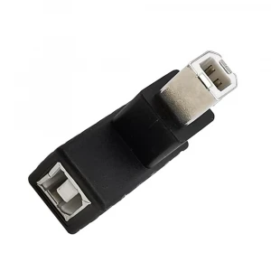 90 Degree Right angle Converter USB 2.0 Type B Male to Female Adapter Coupler Printer Jack Black Scanner Connector