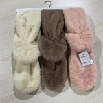 Accessory decorative various multicolor rabbit faux fur scarf  for winter