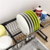 Adjustable (35.5-39.4) stainless steel kitchen organizer storage shelf over the sink dish drying dish drainer rack