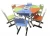Import Adjustable trapezoid student table &amp; chair Combinable school desk and chair for group learning from China