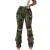 Import All over camouflage printed pants womens hole distressed stacked pants from China