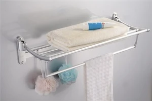 aluminium bathroom fittings wall mounted foldable towel rack