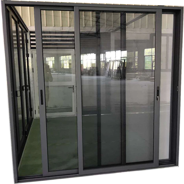 Aluminum sliding tempered glass door