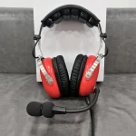 ANR Aviation Headset Pilot Headset Red Color with Great ANR Active Noise Reduction Effect  Blue tooth