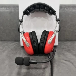 ANR Aviation Headset Pilot Headset Red Color with Great ANR Active Noise Reduction Effect  Blue tooth