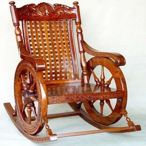 Antique Hand Carved Wooden Garden Chair ~ Designer Outdoor Furniture ~ Decorative Garden Party / Beach Chair