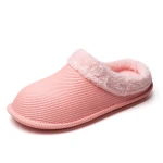 Autumn Winter Warm Indoor Womens Slipper Fluffy Fur  Single Band Flat Comfy Womens Slides Slippers