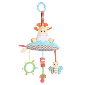 Baby Crystal Super Velvet Animal Hanging Rattle Bell Stuffed PP Cotton for Infant Stroller Bells outdoor Newborn Hanging Toys