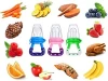 Baby Fruit Food Feeder 3Pack Silicone Nipple Fresh Pouches Teething Toy Aching Gums Pacifier Reusable(S,M,L)
