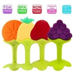 Baby Teething Toys, Infant BPA-Free Soft Silicone Teether Toys Set Fruit Chew Toy