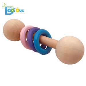 Baby Wooden Chewing Teether Rattles Teether For Infant Rattles