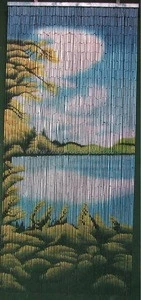 Bamboo Blind with strings and river &amp; bus pattern (MT 1234)