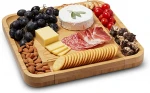 Bamboo Cheese Board & Cutlery Knife Set Serving Tray