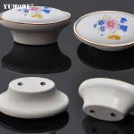Bathroom door fittings factory supply wood door pull handle cabinet ivory white ceramic handle