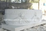 Beautiful Pure White Marble Bath Tub Carved Lion Head (SY-BT019)