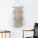 Bedroom living decor fibre art Boho Crochet Macrame Wall Tapestry