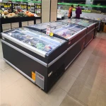 Big Sliding Glass Door combined ice cream Open Top Display Deep Glass Chest Freezer