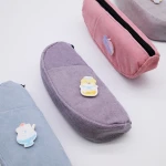 BLACK ANT Cartoon Brooch Suede Cotton Corduroy Student Pencil Pouch