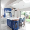 Blue Modern Style Solid Wood Paintable Shaker Kitchen Cabinets Doors