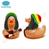 Brand New Cool Rock and Roll Guitarist Yellow Rubber Duck Music Band Decoration Bath Toys Animal