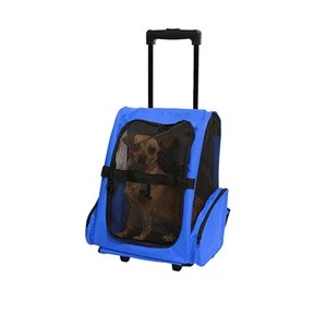 Breathable pet trolley backpack cat and dog outdoor portable luggage pet travel backpack